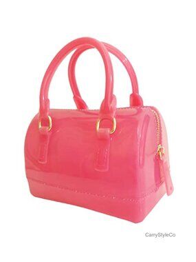Women's PVC Crystal Clear Top Handle Purse Briefcase Shape Waterproof Summer